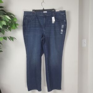 Lane Bryant Signature Fit Straight Dark Wash Denim Jeans Plus Size 24